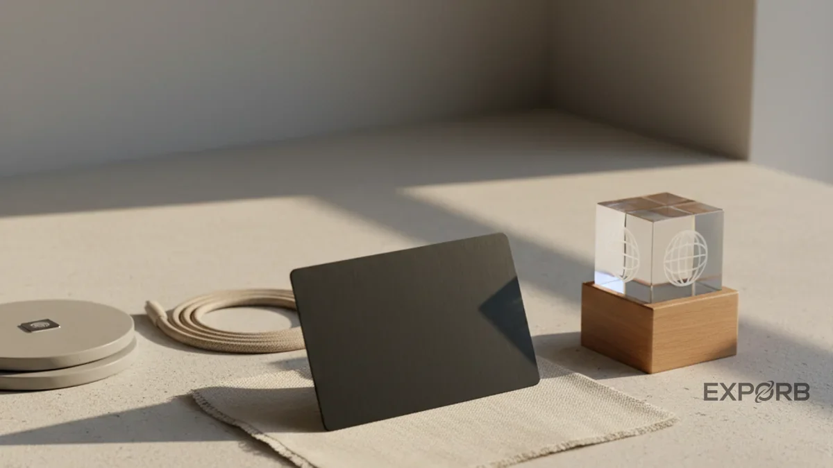 Um smartphone exibindo um cartão de visita digital ao lado de uma pilha de cartões de papel em uma lixeira