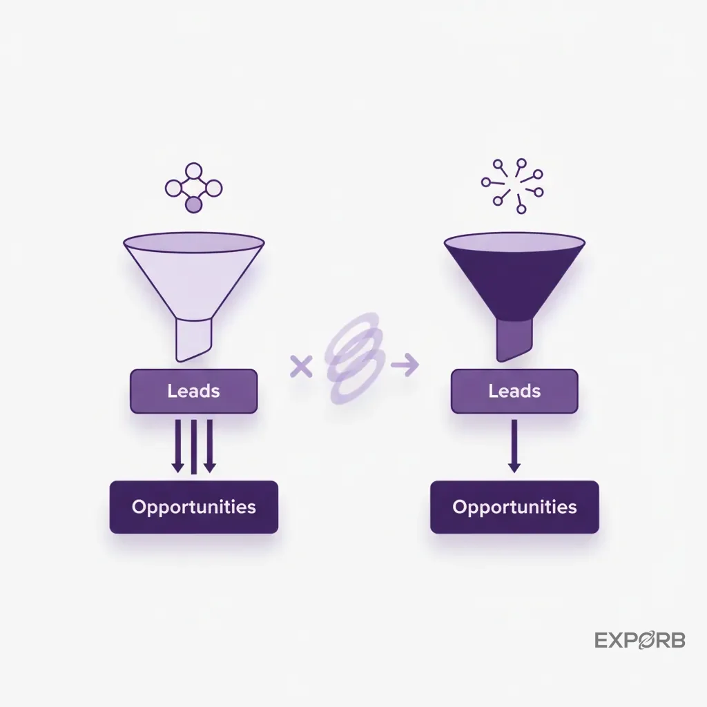 Infographic showcasing the 3x higher lead-to-opportunity conversion rate for micro-events compared to large trade shows.