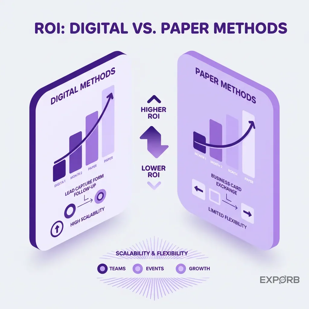 Comparison chart showing ROI of digital vs. paper methods