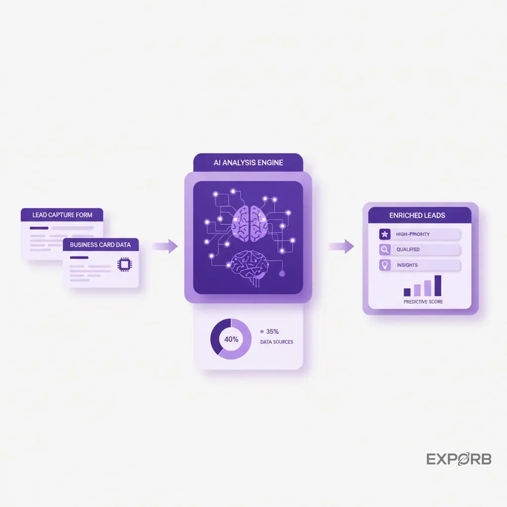 Diagram of AI analyzing conversation data for lead enrichment