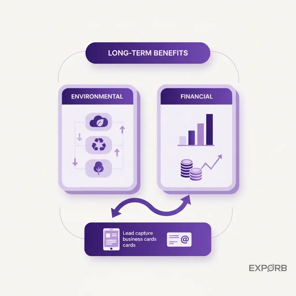 Infographic of sustainable business practices icons