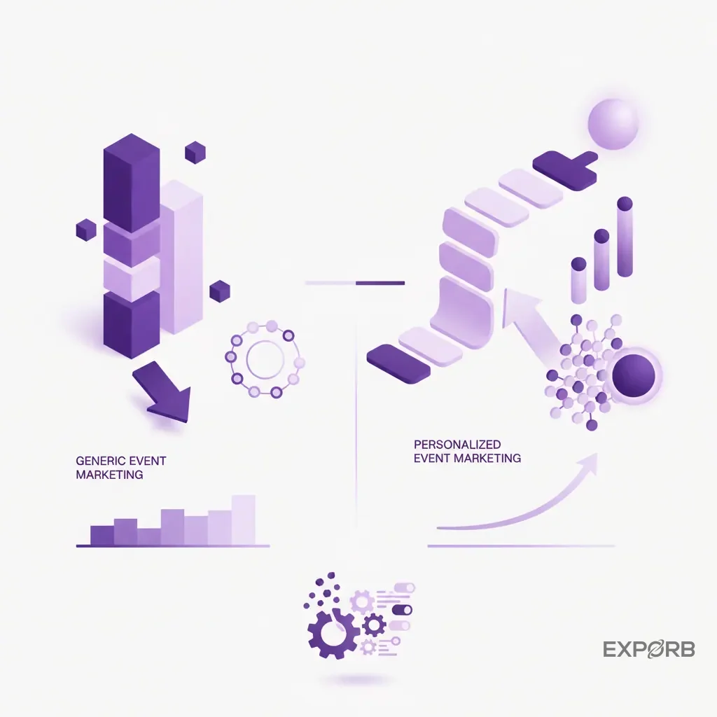 Infographic showing the high cost of generic event marketing versus the higher ROI of personalized approaches.