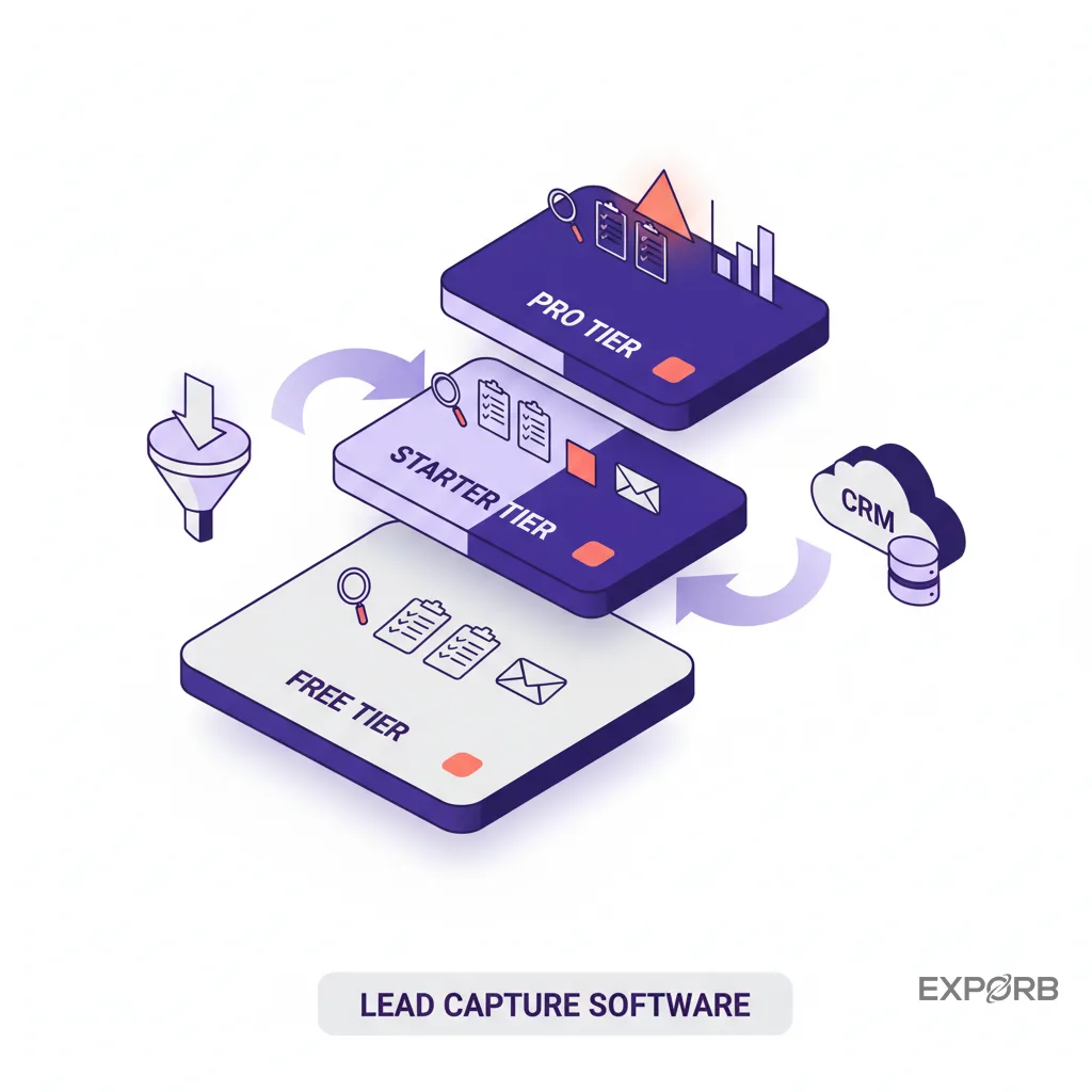 Um gráfico ilustrando diferentes níveis de preços para software de captura de leads