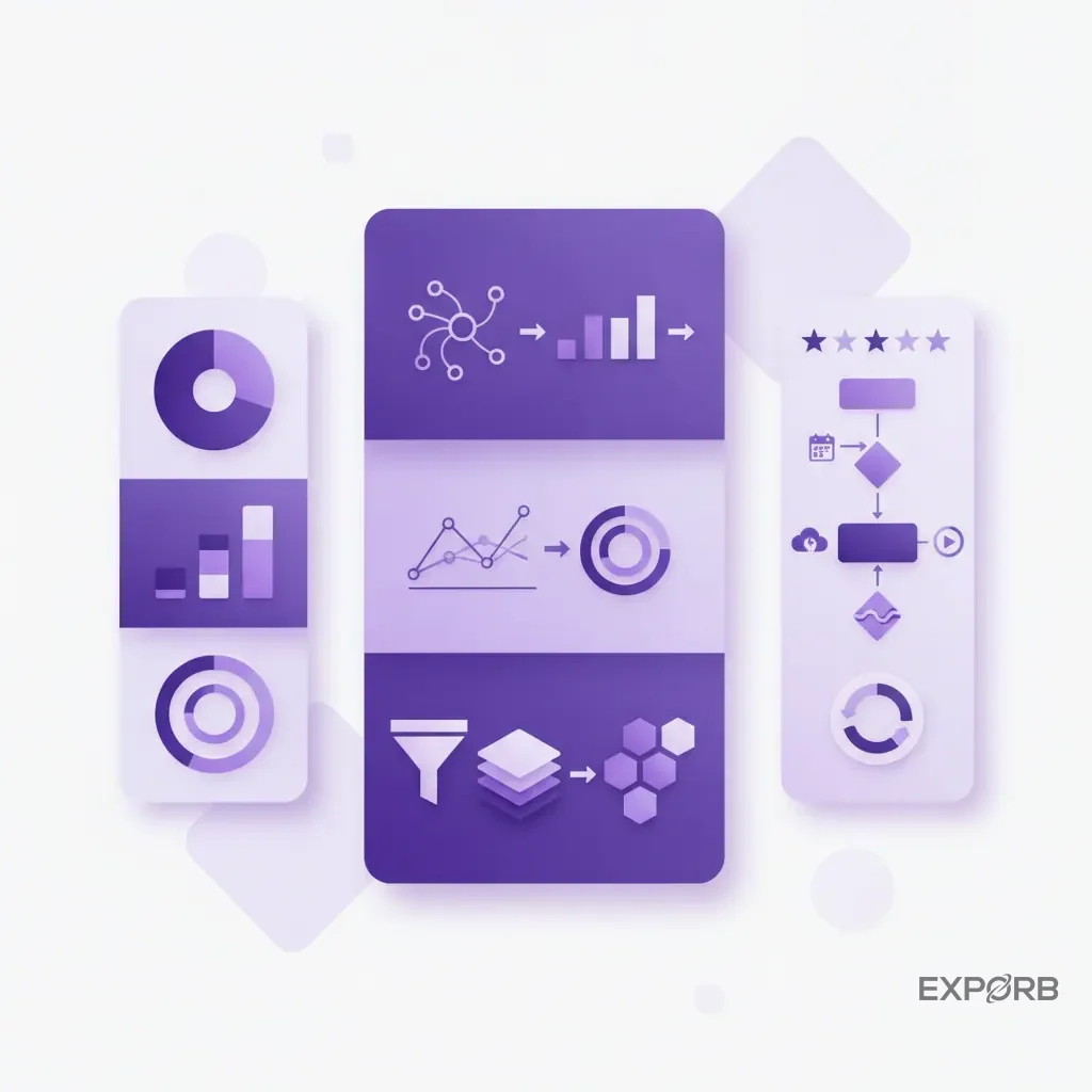 A dashboard infographic showing advanced ROI metrics like pipeline influence by channel, channel-aware lead scores, and multi-touch revenue attribution.
