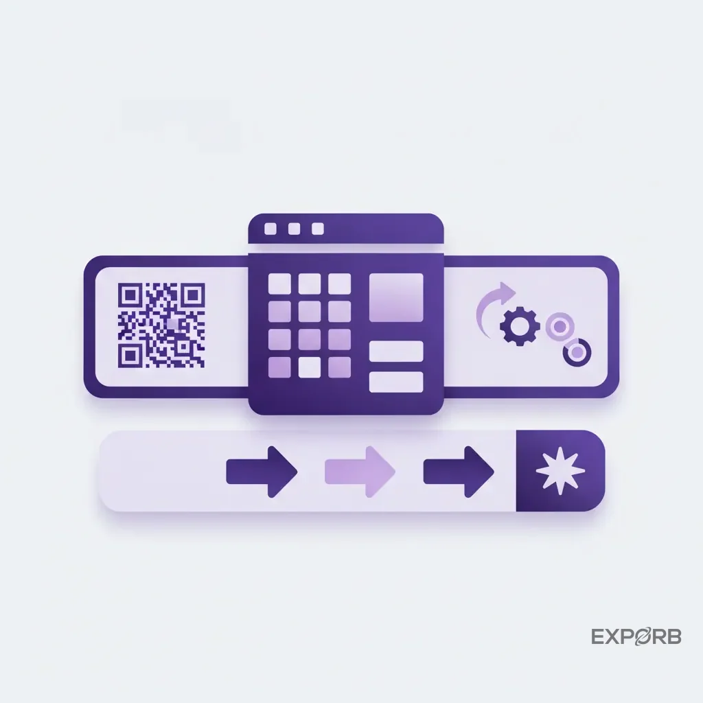 Icon composition showing a spreadsheet, a QR code, and a group meeting icon, representing low-cost personalization tactics.