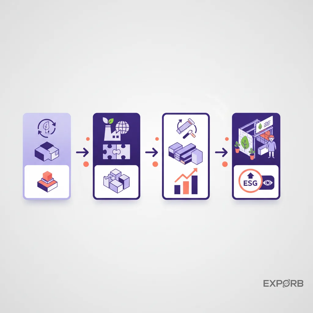 Eco-friendly trade show booth built with natural, recycled materials